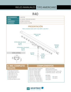 RIEL AMERICANO R40 REFORZADO PREMIIUN PARA CORTINAS X 2.40 MT - tienda online