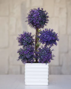 Plantín Artificial azul macetita cuadrada - comprar online