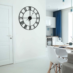 Reloj Pared Industrial Hierro Metal 70 Cm Número Romanos - tienda online