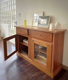 Bajo 2 puertas con vidrio Cedro 85cm - comprar online