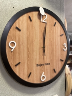 Reloj De Pared Grande Madera Y Negro 50cm Decorativo Living - tienda online