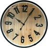 Reloj De Pared 49.5cm Vidrio Madera Y Metal Vintage Moderno