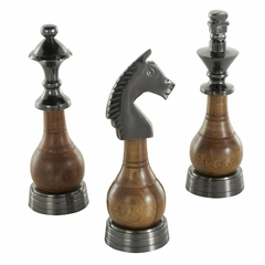 Piezas Decorativas de Ajedrez Rey, Alfil y Caballo en Madera - comprar online