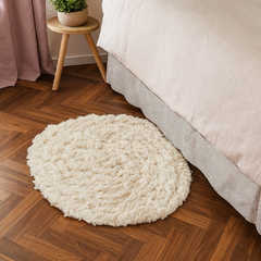 Alfombras living modernas lavables redonda blanca 55 cm - comprar online