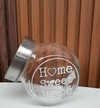 Frasco Vidrio Con Tapa Acero Home Sweet