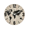 Reloj de Pared Mapa Mundo Rústico 28.5 cm Decorativo Negro