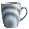 Taza Mug Cerámica Rayada Gris 384ml Estilo Rústico Moderna - comprar online