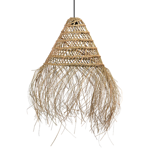 Lampara Pantalla Seagrass Natural 45 x 35 x70 cm