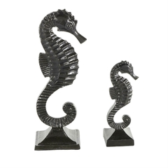 Figura Caballito de Mar Decorativo negro 29cm y 19cm - comprar online