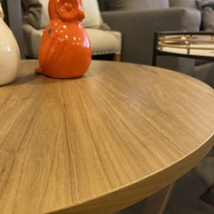 Mesa ratona redonda madera living baja 1 metro - Jaspe Deco