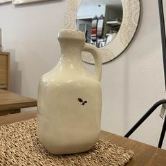 Jarron de ceramica manija crudo 25 cm - Jaspe Deco
