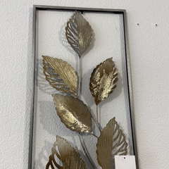 Friso Decorativo Chapa Marco Plata Hojas Doradas 74 cm - comprar online