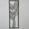 Friso Decorativo Chapa Marco Negro Hojas Plata 93 cm