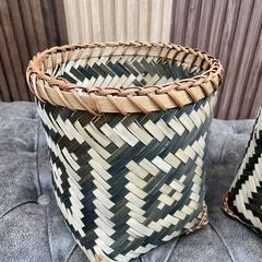 Canasto Fibra Natural Bamboo Set x 2 25 CM