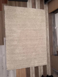 Alfombra Shaggy Beige Lisa Pelo Alto Suave 133x190 cm Living Dormitorio - Jaspe Deco