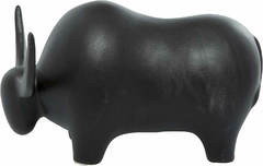 Figura Toro Decorativo Cerámica Negra 26x16 cm