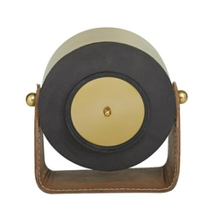 Reloj de Mesa Vintage Metal y Cuero Diseño Elegante - comprar online