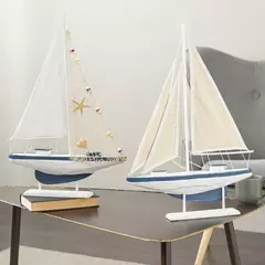 Velero Decorativo Madera y Tela Estilo Náutico 62 cm en internet