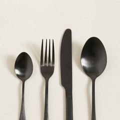 Set Cubiertos Portugal Negro Inox x 16 piezas - comprar online