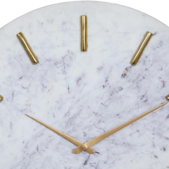 Reloj de Pared Mármol y Metal Diseño Elegante 39 cm Dorado