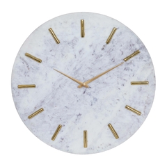 Reloj de Pared Mármol y Metal Diseño Elegante 39 cm Dorado