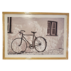 Cuadro Bicicleta Vieja Antigua Vintage Casa Blanca rectangular marco madera C3121