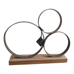 Adorno Círculos Metal Madera