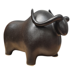 Figura Toro Decorativo de Cerámica Negra 31x20 cm - comprar online