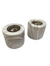 Portavelas Ceramica Marmol 7 cm set x 2