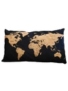 Almohadon Decorativo Negro Mapamundi Maiz 50cm x 70 cm