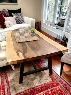 Mesa Ratona 1,20mt x 0,60 cm Hierro Madera Guayubira Base Hierro en internet