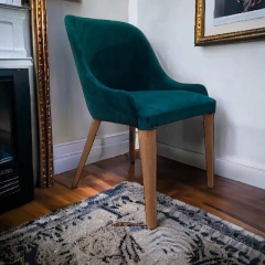 Imagen de Silla Madera Guatambu Tapizada Pana Verde Musgo x 4 unidades