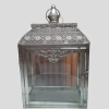 Farol Portavela Plata 40 CM con Vidrio