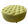 Puff Pana Verde Con Capitonee 80 cm