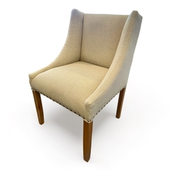 Silla Tapizada Lino estructura madera lustrada - comprar online