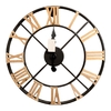 Reloj Pared Hierro Industrial Números Romanos Madera 40 Cm