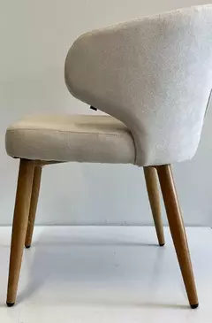 Silla de Diseño Moderna Tapizada Panne Patas de Madera 55 cm en internet