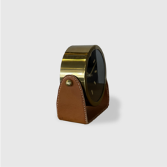 Reloj de Mesa Vintage Metal y Cuero Diseño Elegante - tienda online