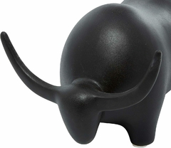 Figura Toro Decorativo Cerámica Negra 26x16 cm - Jaspe Deco