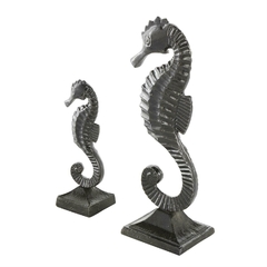 Figura Caballito de Mar Decorativo negro 29cm y 19cm - tienda online