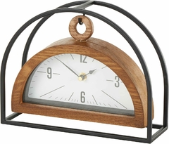 Reloj de Mesa Estilo Rústico Vintage Madera y Metal - Jaspe Deco