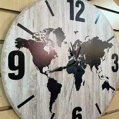 Reloj de Pared Mapa Mundo Rústico 28.5 cm Decorativo Negro - tienda online