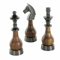 Piezas Decorativas de Ajedrez Rey, Alfil y Caballo en Madera - comprar online