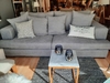 Sofa 3 Cuerpos Tapizado Panne Antimancha Gris 1,10 de Profundidad