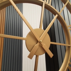 Reloj Pared Industrial Metal Dorado 60 Cm Número Romanos - tienda online