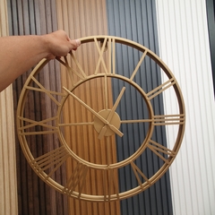 Reloj Pared Industrial Metal Dorado 60 Cm Número Romanos en internet