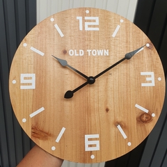 Reloj De Pared Madera Estilo Rústico Vintage 30cm Old Town en internet