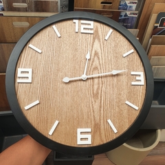 Reloj De Pared 39.5 Cm Estilo Madera Vintage Moderno Negro - tienda online