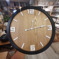 Reloj De Pared 39.5 Cm Estilo Madera Vintage Moderno Negro en internet