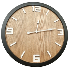 Reloj De Pared 39.5 Cm Estilo Madera Vintage Moderno Negro